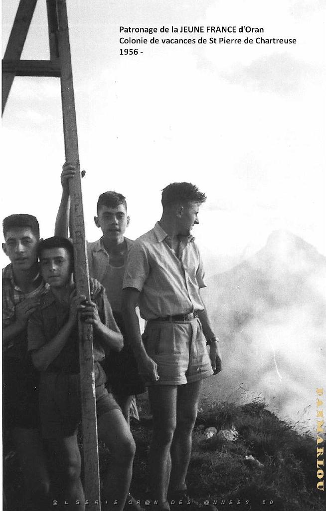 COLO JEUNE FRANCE 1956 sommet de la SciaP. Celdran, Andre, J.Paul et J. Pierre Esclapez 001.jpg